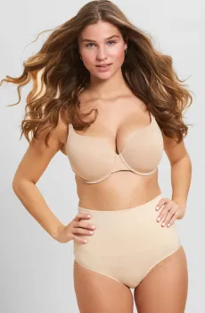 Женские бежевые моделирующие трусики с высокой посадкой POWER Бежевый XL Etam 6521069