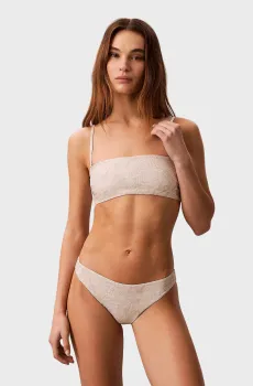Женский серый топ с узором BANDEAU Серый S Calvin Klein LV00Q62845