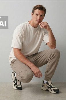 Штани спортивні regular fit - бежевий