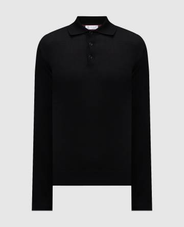 Черное поло с длинными рукавами