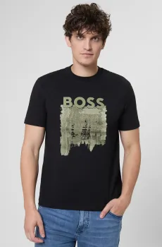 Мужская черная футболка Черный S BOSS 50543916;001