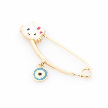 Золотая булавка "Hello Kitty и Глаз Фатимы" зак00255 Золотая булавка "Hello Kitty и Глаз Фатимы" зак00255