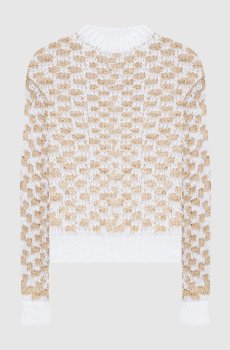 Белый джемпер с льном