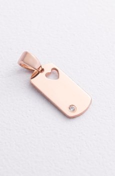 Кулон "Сердечко" для гравировки (красное золото) п03243