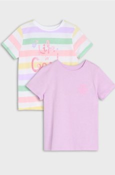 Бавовняні футболки з квітковим мотивом 2 pack - різнобарвний