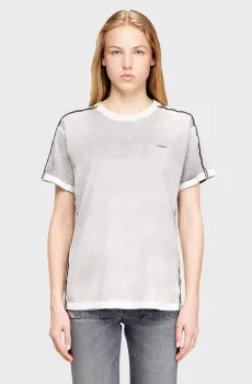 Женская серая футболка T-IMY Серый XS Diesel A21007 0BMCC
