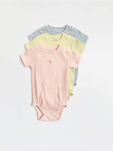 Reserved - Боді в рубчик, 3 шт. - кремовий - 4524S-01X Reserved - Боді в рубчик, 3 шт. - кремовий - 4524S-01X