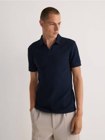 Reserved - Сорочка поло slim - темно-синій - YV996-59X