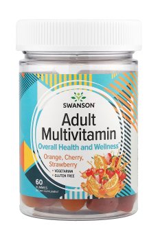 Мультивитамины Swanson Adult Multivitamin для взрослых, со вкусом апельсина, вишни и клубники, 60 жевательных конфет