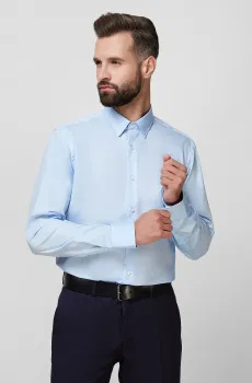 Мужская голубая рубашка Голубой 38 BOSS 50416086;450