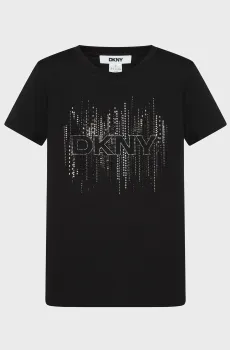 Женская черная футболка Черный M DKNY P4MHPWNA
