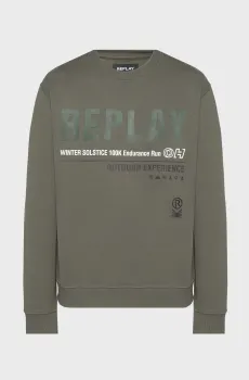 Мужской темно-зеленый свитшот Зеленый XL Replay M6709 .000.M23962B