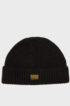 Мужская черная шапка Originals Fisherman Beanie Черный ONESIZE G-Star RAW D24321,D167