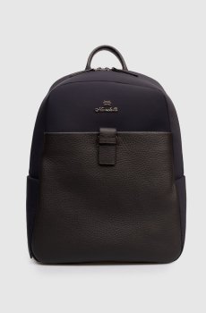 Синий рюкзак с фактурным логотипом