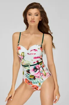 Женский белый купальник с узором Белый 36C MARC&ANDRE L2103-911