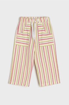 Штани з тканини в смужку - різнобарвний