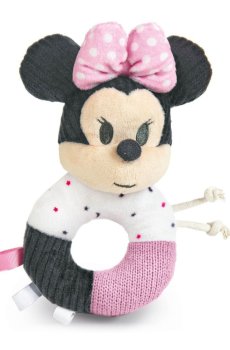 Детская мягкая игрушка-погремушка Clementoni Baby Minnie, с рождения, 14.5*21.5*7 см (17338)