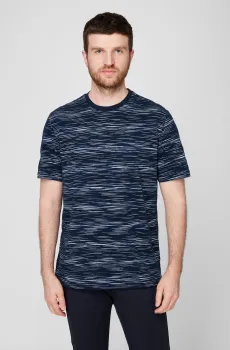 Мужская темно-синяя футболка с узором Синий S Pierre Cardin C5 20560.2041