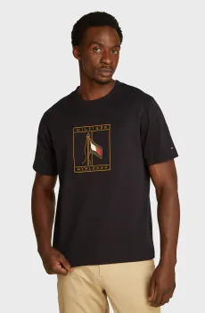 Мужская черная футболка INTERLOCK Черный S Tommy Hilfiger MW0MW38923