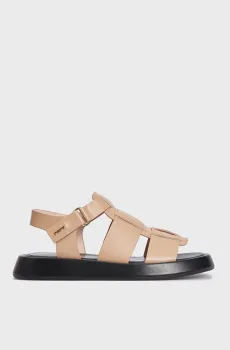Женские бежевые кожаные сандалии Lilla Бежевый 40 PRPY PRSLT5033W