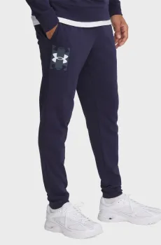 Мужские темно-синие спортивные брюки UA Rival Terry Logo Jogger Синий S Under Armour 1390144-410