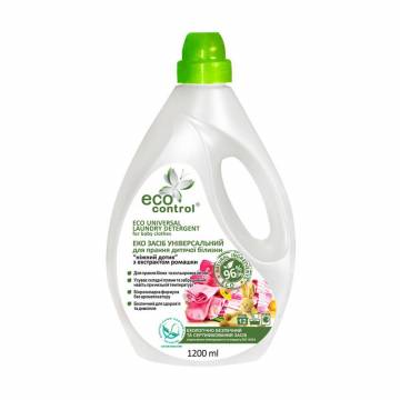 Универсальное средство для стирки детского белья Eco Control Нежное прикосновение с экстрактом ромашки, 12 стирок, 1.2 л Универсальное средство для стирки детского белья Eco Control Нежное прикосновение с экстрактом ромашки, 12 стирок, 1.2 л