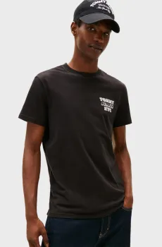 Мужская черная футболка SLIM ENTRY Черный XL Tommy Jeans DM0DM22321