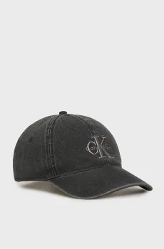Мужская черная джинсовая кепка MONOLOGO EMBROIDERY Черный ONESIZE Calvin Klein LV04G5007G