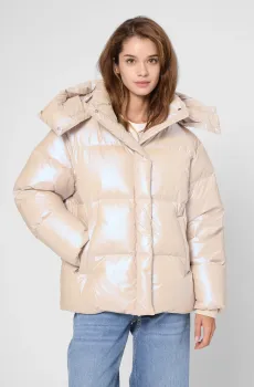Женский бежевый пуховик Бежевый M PRPY PWOUTSKF0053