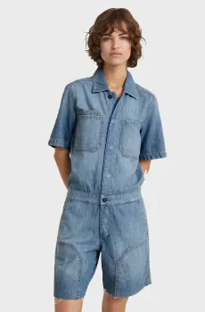 Женский синий джинсовый комбинезон Painter Short Overall Синий S G-Star RAW D24394,D539