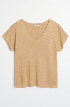 Блуза з домішкою віскози - бежевий