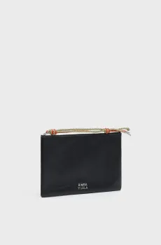 Женская черная кожанная косметичка Черный ONESIZE Bimba Y Lola 252BBB409.12000