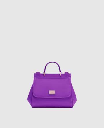 Детская фиолетовая кожаная лакированная сумка Sicily