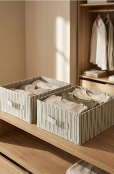 Складані коробки для зберігання в смужку 2 pack - зелений