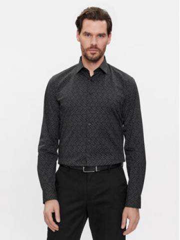 Calvin Klein Сорочка Logo Print K10K112312 Чорний Slim Fit Calvin Klein Сорочка Logo Print K10K112312 Чорний Slim Fit