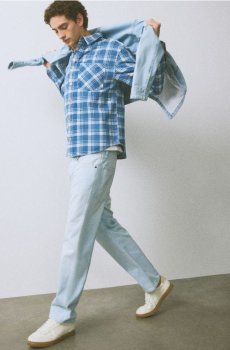 Reserved - Прямі джинси з ефектом прання - синій - YU863-05J