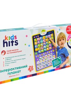 Интерактивный плакат Kids Hits Азбука 2 в 1, на украинском и английском языках, 45*60 см, от 3 лет (KH07/003)