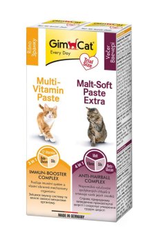 Набор паст для кошек GimCat Kombi-Pack (паста Multi-Vitamin, 20 г + паста Malt-Soft Extra, 20 г)