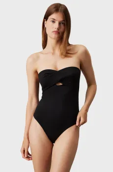 Женский черный купальник BANDEAU ONE PIECE TWIST-RP Черный XS Calvin Klein KW0KW02582