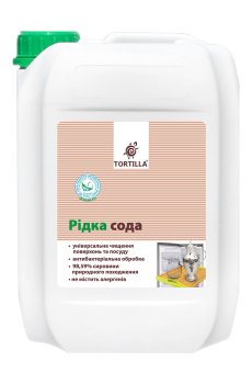 Универсальное средство для чистки поверхностей и посуды Tortilla Жидкая сода, 4.7 л