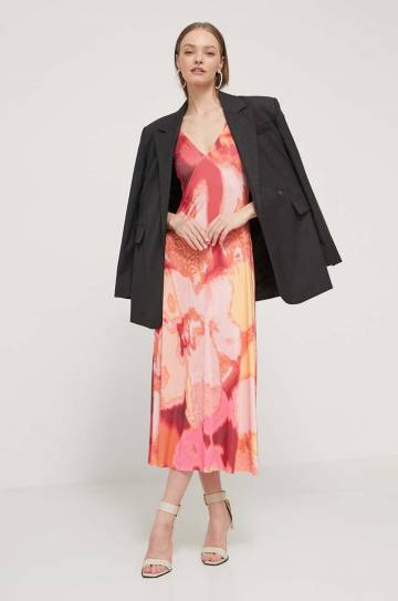 Платье Desigual NEREA цвет оранжевый maxi облегающее 24SWVK19 Платье Desigual NEREA цвет оранжевый maxi облегающее 24SWVK19