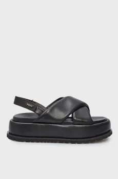 Женские черные кожаные сандалии New Orleans Черный 38 PRPY PRSLT2443W