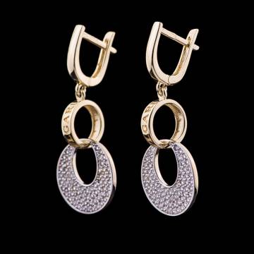 Золотые серьги (фианиты) с04592 Золотые серьги (фианиты) с04592