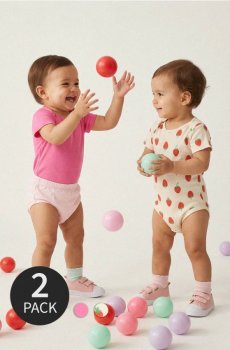 Бавовняні боді, 2 шт. - кремовий