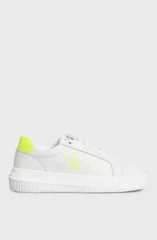Женские белые кожаные сникерcы CHUNKY CUPSOLE MONO LTH WN Белый 39 Calvin Klein YW0YW00823