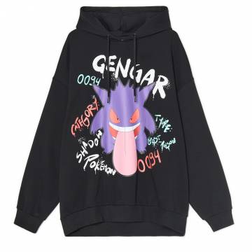 Cropp - Чорне худі з принтом Pokémon Gengar - чорний Cropp - Чорне худі з принтом Pokémon Gengar - чорний