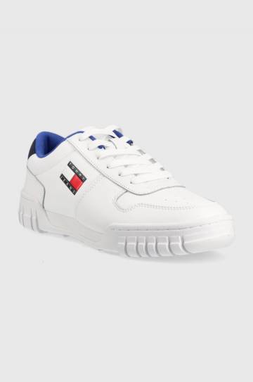 Кожаные кроссовки Tommy Jeans Retro Leather Cupsole Tjm Ess цвет белый Кожаные кроссовки Tommy Jeans Retro Leather Cupsole Tjm Ess цвет белый