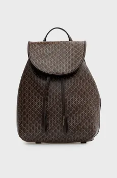 Женский темно-коричневый рюкзак с узором EMBLEM AOP MINI Коричневый ONESIZE Calvin Klein LV04F3507G