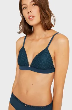 Женский синий бюстгальтер с мягкой треугольной чашкой SPACER Синий 75D Etam 6504207