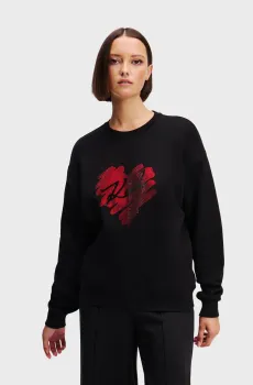 Женский черный свитшот HEARTS RS SWEATSHIRT Черный S Karl Lagerfeld A1W20045